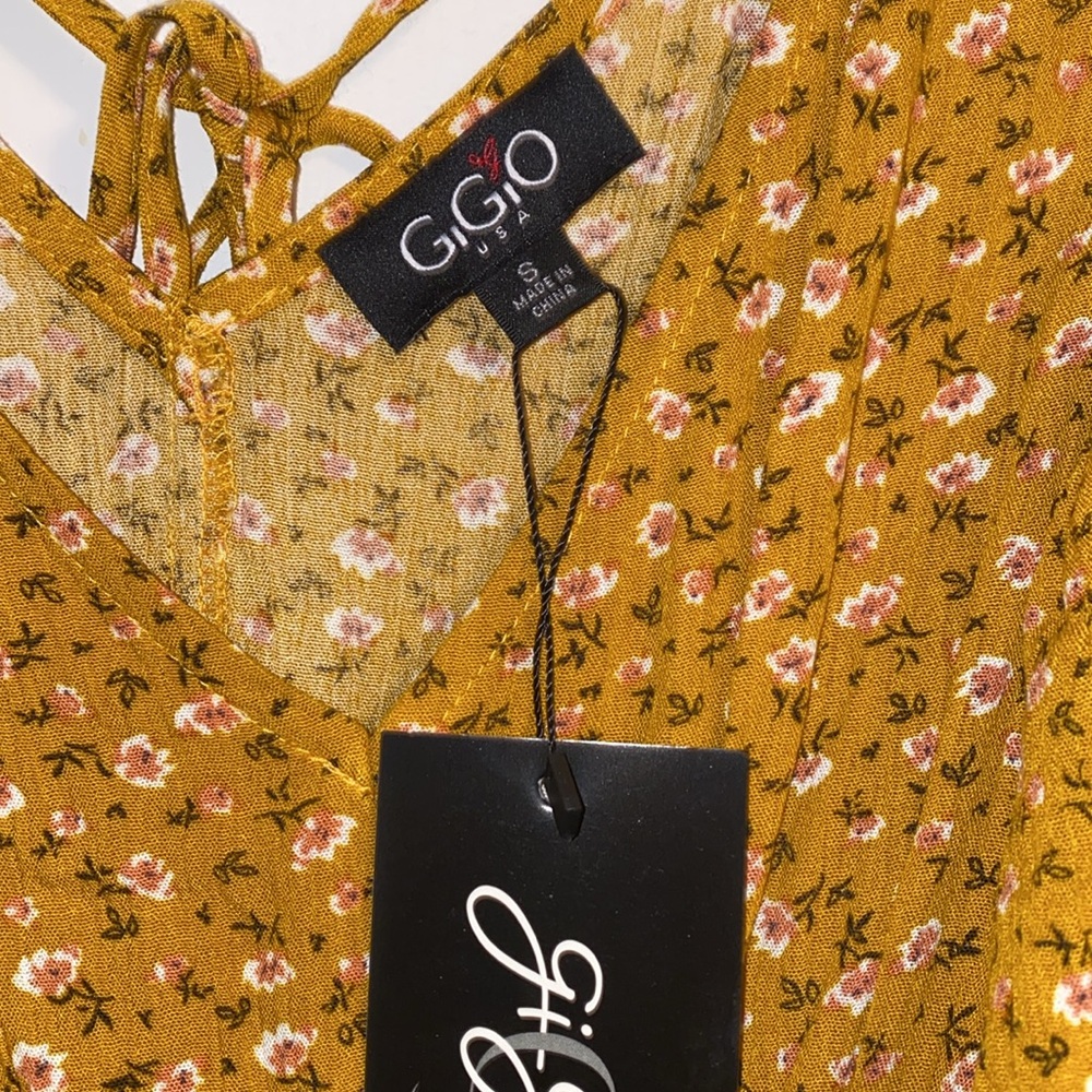 GIGIO boho mustard floral print dress - Picture 9 of 11